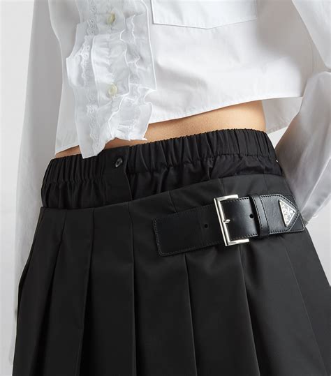 prada jeweled mini skirt|prada nylon pleated top.